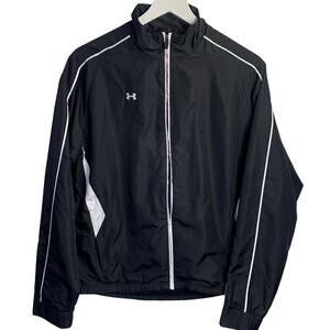 Under Armour Women’s Crave Jacket Black with White Trim Windbreaker W-195 Size L